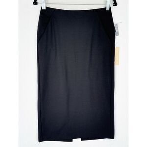 Halogen Pencil Skirt Womens XS Black Knit Preppy Knee Length Career‎ Office NWT